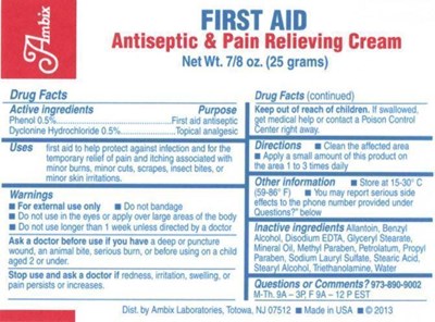 First Aid Cream, 25g (First Aid Antiseptic Pain Relieving Cream, 25g)